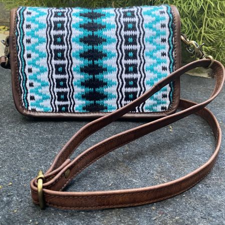 Showman Wool Saddle Blanket Leather Crossbody Bag #2